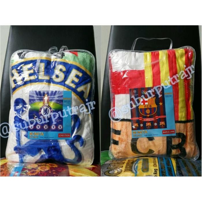 Selimut Bonita Disperse 3D Chelsea Barca RANDOM Ukuran 160x200 cm