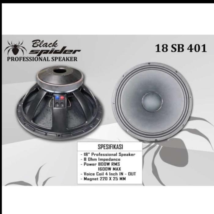 KOMPONEN SPEAKER BLACK SPIDER 18 SB 401 SPEAKER 18 INCH 18SB401