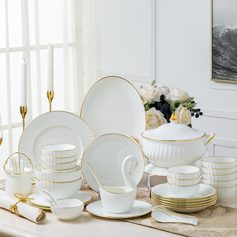 Bowl and dish set Jingdezhen Ceramic tableware bone china tableware