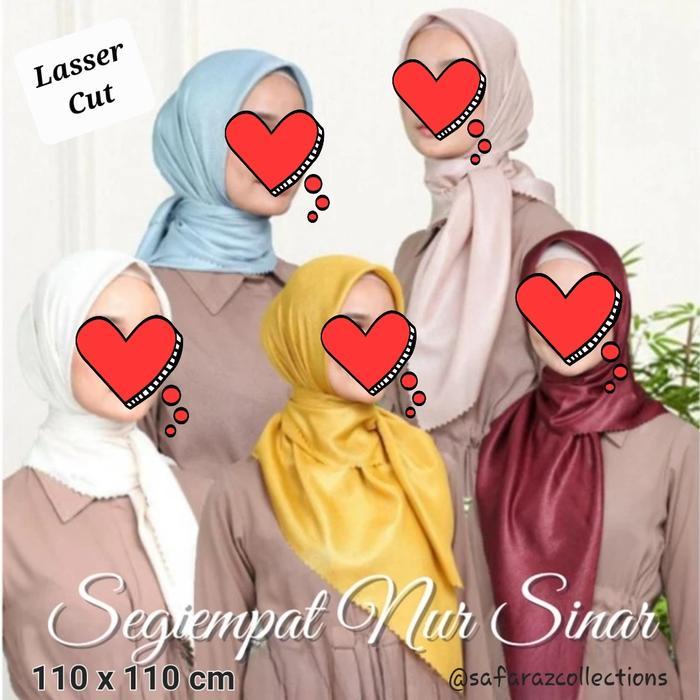 Jilbab Hijab Segiempat Polos Sinar Glamour Glitter