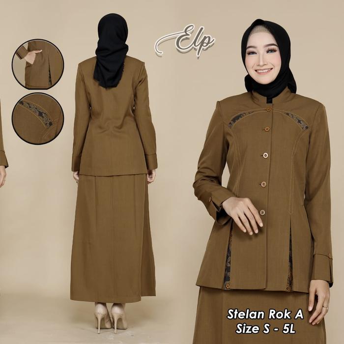 blazer Pemda seragam dinas pemda baju asn seragam khaki batik Kerja Wanita Panjang Celana Setelan