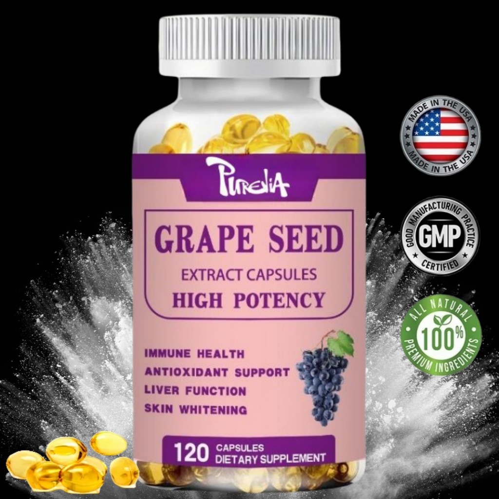 Pure Grape Seed Extract Organic Grape Seed Polyphenols Supplement With Whole Fruit For Heart Health,