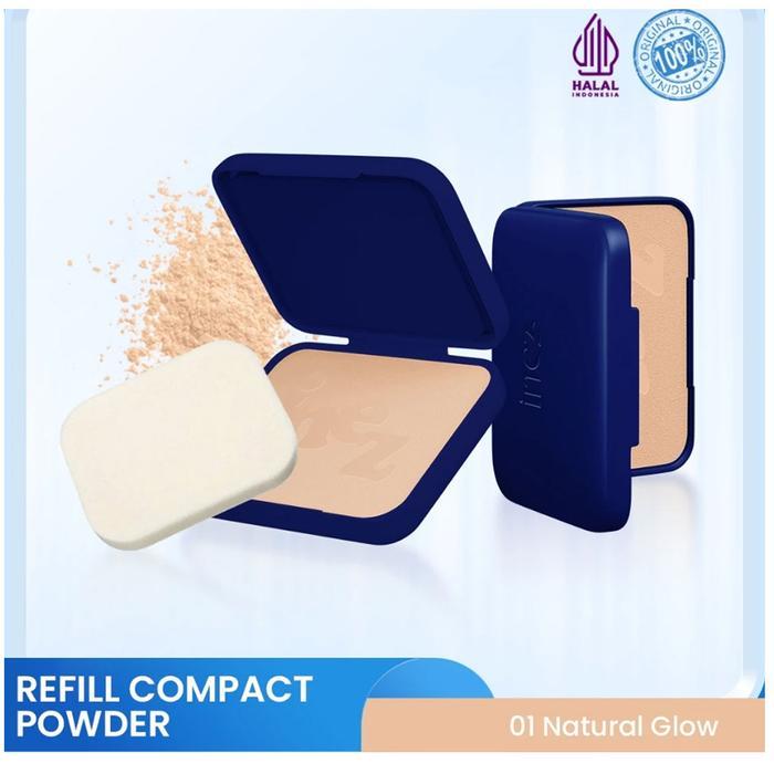 v89n- Inez Compact Powder 01 Natural Glow Bedak Padat Color Contour Plus Bedak Wajah Bedak