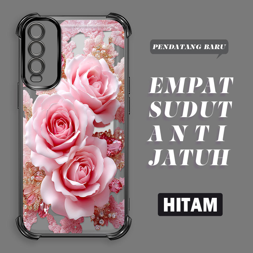 Casing Hp Untuk VIVO Y20i Y20S Y12S Y20 Y12A G 2021 Cassing Kesing Phone Mode Case Soft Bunga 1033 S