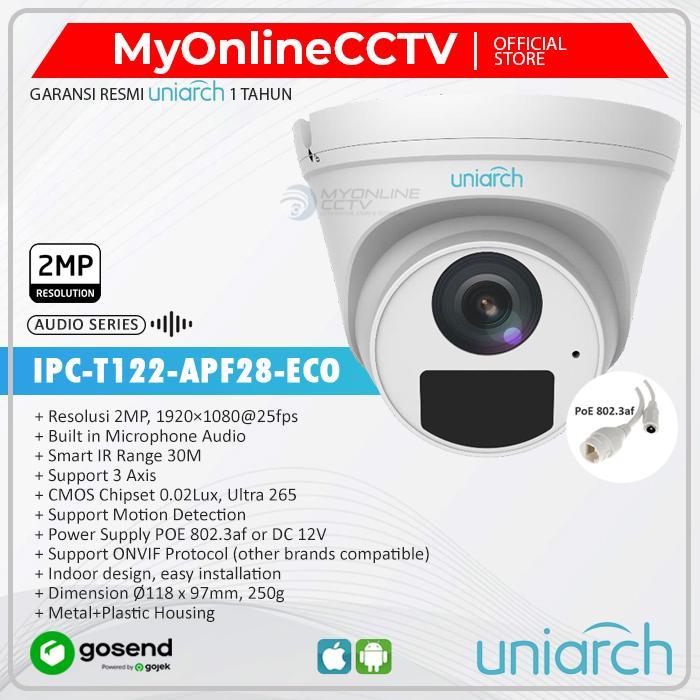 IPC-T122-APF28-ECO 2MP Audio Onvif Uniarch UNV IP Camera CCTV Indoor
