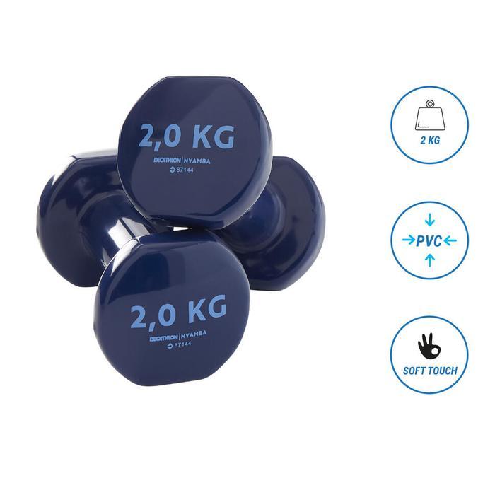 h5sb- Decathlon Nyamba Dumbell Kebugaran Sepasang 2 Kg Biru - 8336573