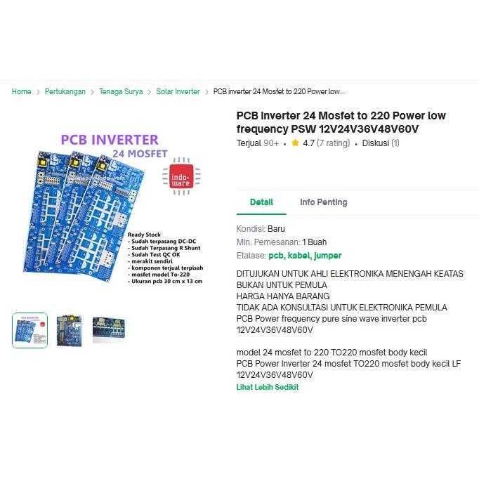 Board PCB power inverter 24 Mosfet to 220 Power inverter LF PSW