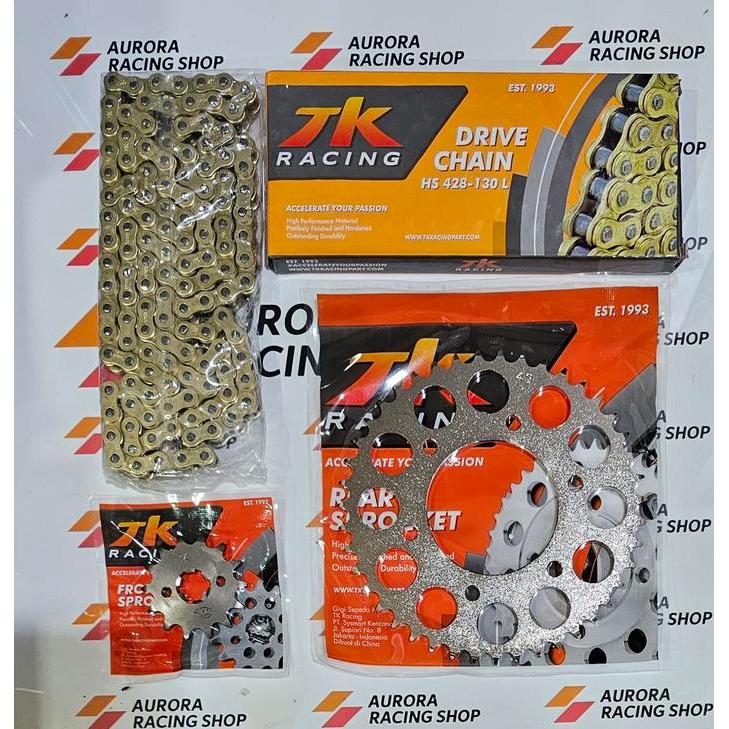Gear Set Tk 428 Yamaha Byson & Rantai Tk 428 Hs Gold