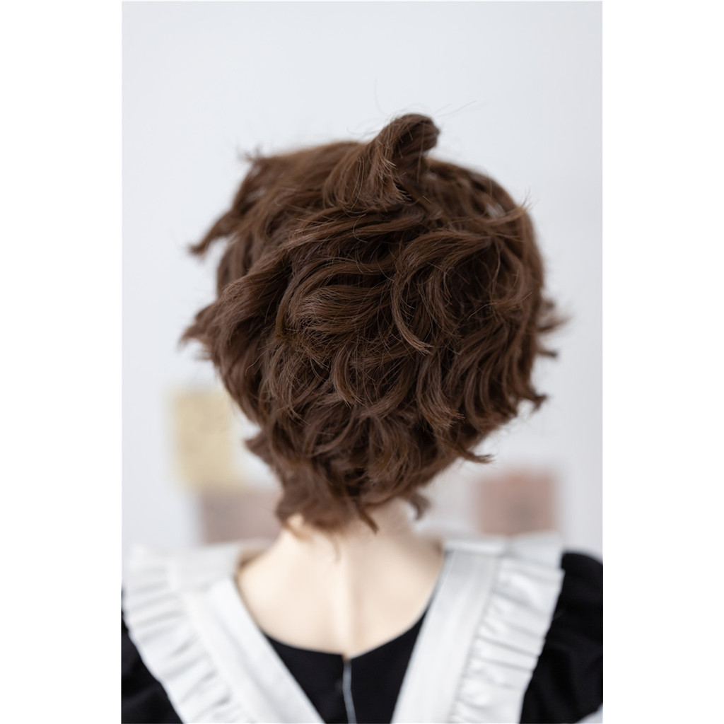 BJD  wig Milk silk wig lovely messy short curly bjd doll accessories