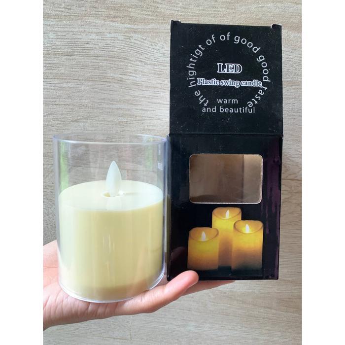 HOT PROMO lilin led goyang lilin led Gelas / dekorasi cafe lilin tidak bisa mati lilin led elektrik