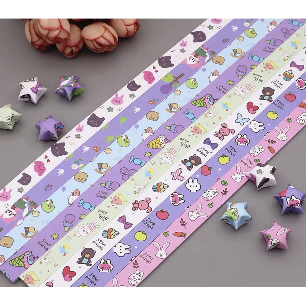 136pcs Hardcover star art star strip Korean style figure each set of star origami folding star paper