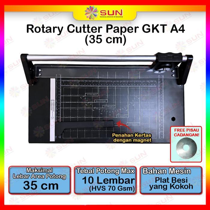 Rotary Paper Cutter Trimmer A4 / A3 vertikal 35 cm - Alat Potong / Pemotong kertas Hvs, Kertas foto