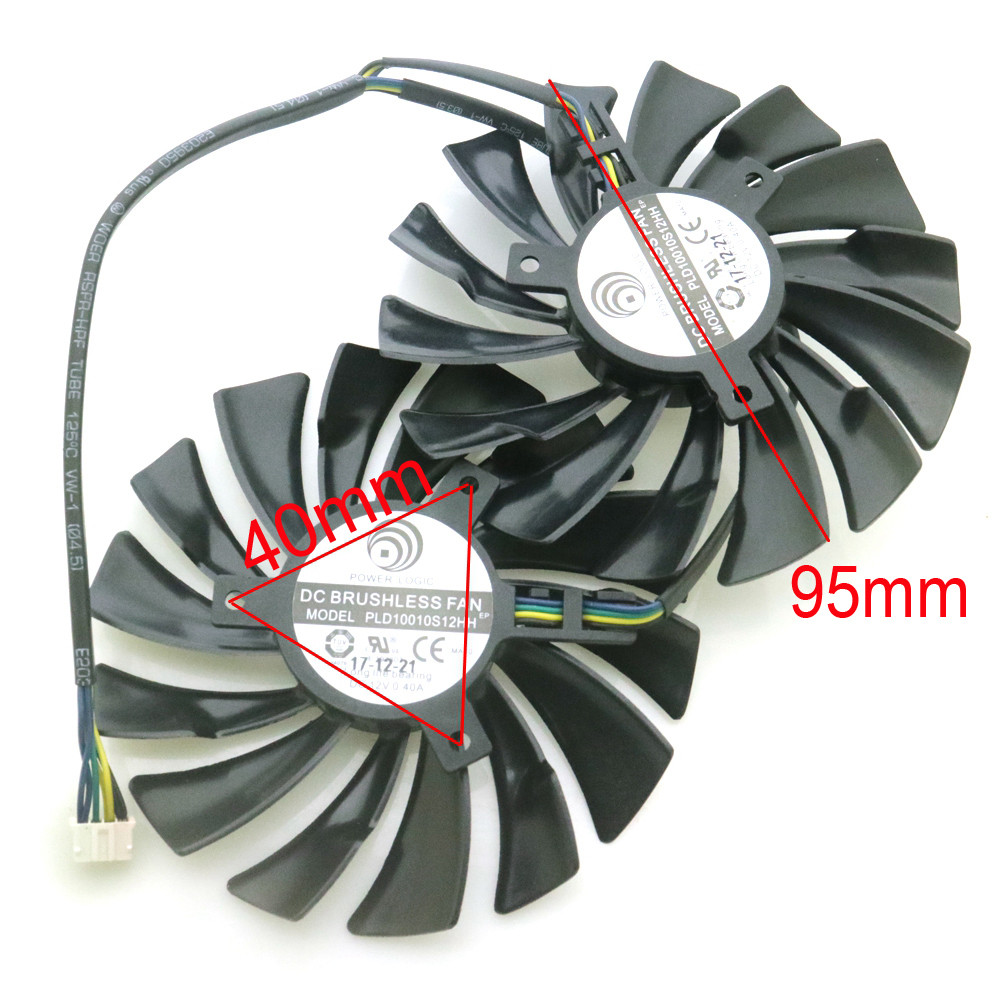2pcs/lot PLD10010S12HH 95mm 12V 0.40A VGA Fan For MSI GTX 950 960 970 980 980Ti GAMING 2G 4G Graphic