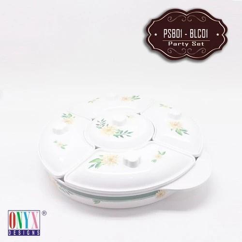 Party Set Sekat 5 Motif Bunga Kembang Premium Melamin Tebal Murah Tahan Panas Anti Pecah Premium Ony