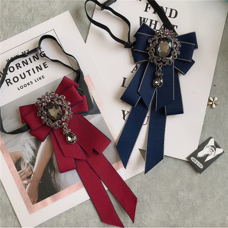 Rhinestone Bow Tie Women'S Graduation Photo Student School Uniform Tie Ribbon Sweet Literary And Art