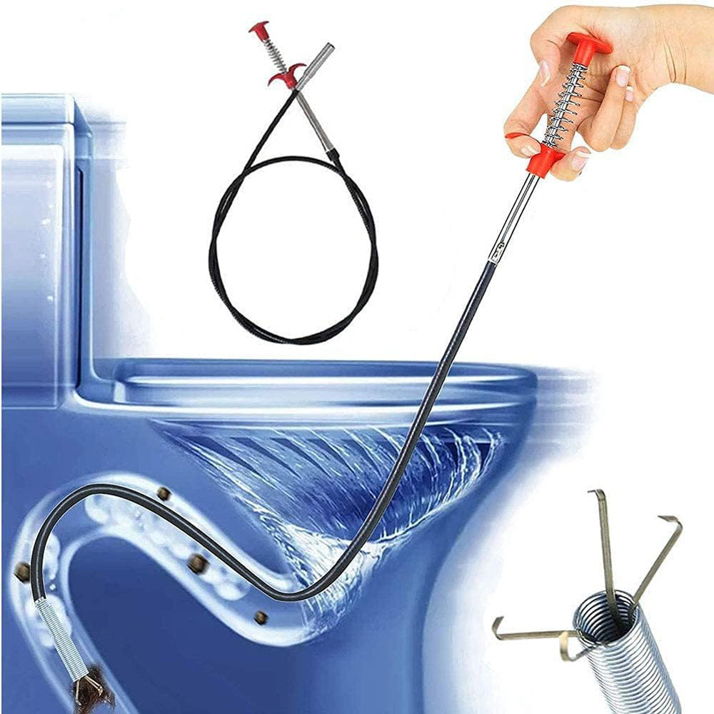 Flexible 57Cm Sewer Pipe Unblocker Snake Spring Pipe Dredging Tool Kitchen Bathroom Sewer Cleaning