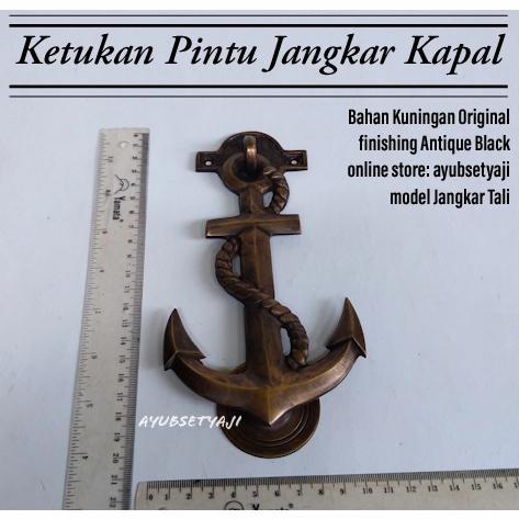 Ketukan Pintu Jangkar Tali Kapal Kuningan hiasan Rumah Kuningan Antik