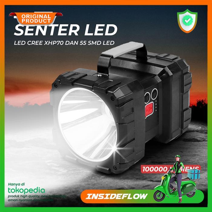 Senter Besar Camping Super Terang Jarak Jauh USB Charger Anti Air
