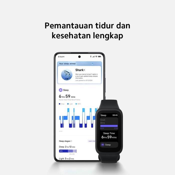 XIAOMI SMART BAND 9 ACTIVE SMART WATCH 1.47" MI BAND 5 ATM GARANSI RESMI JAM BLUETOOTH SMARTWATCH