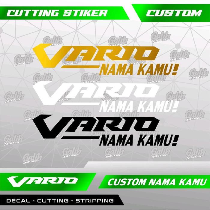 TERBARU (10rb isi 3)Stiker Motor Vario Custom Nama BERGARANSI