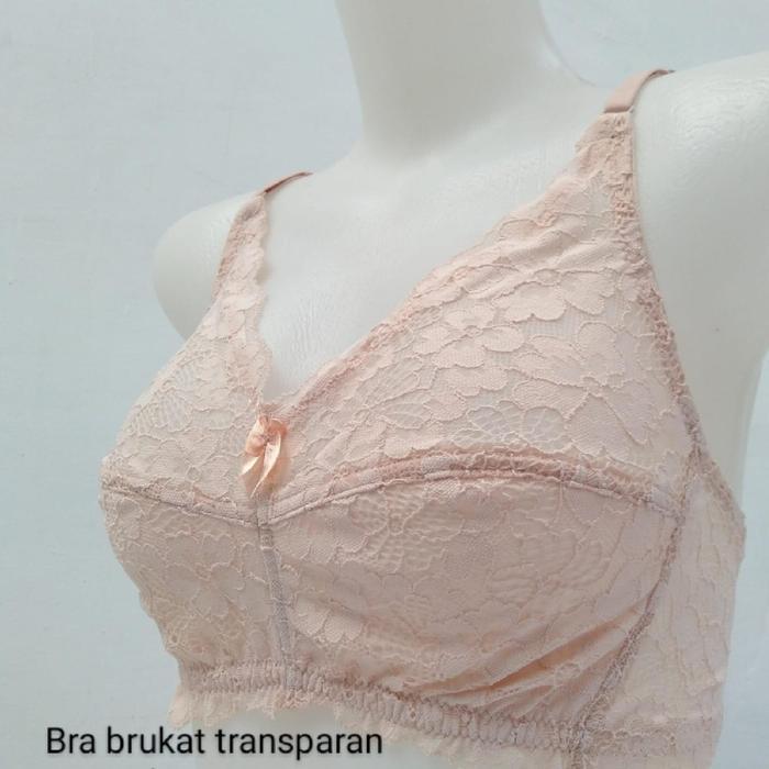 havr- Bra Bh Brukat Transparan Tanpa Busa Tanpa Kawat Cup Besar
