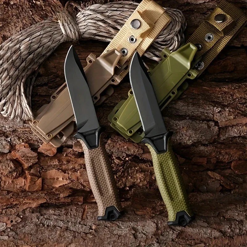 Outdoor knife camping defense straight knife wilderness survival sharp tactical knife carry survival