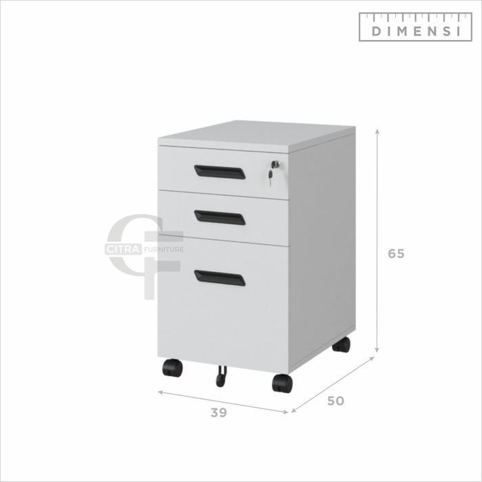sc8h- Shumo Pedestal Meja 3 Laci Drawer Besi Cabinet Laci Meja Roda Nakas Roda Besi Mobile
