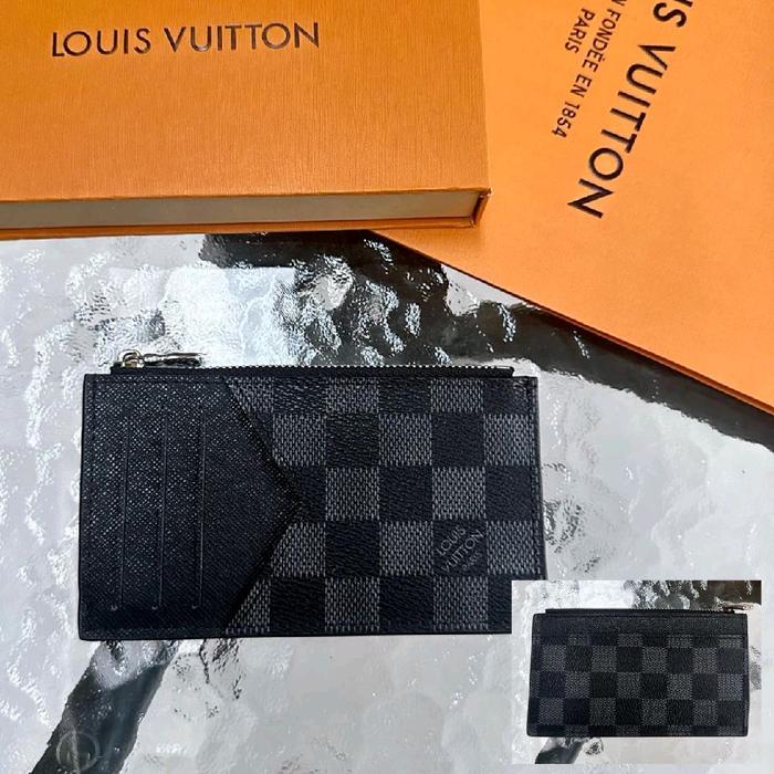 Promo CARD HOLDER DOMPET KARTU LV8008 GRAPHITE LEATHER MIROR Termurah