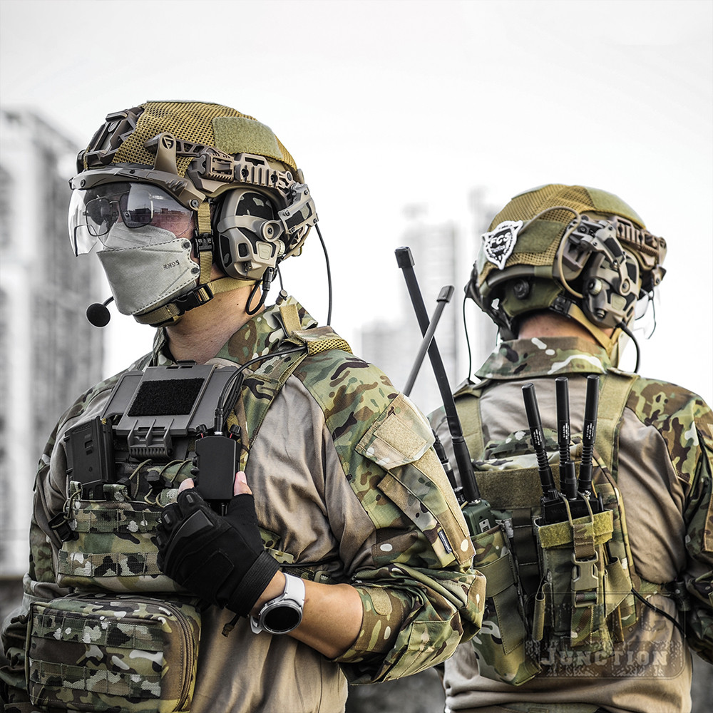 FCS-Tactical MPU5 Radio Dummy Model Line Version DIY Walkie Talkie V20 V60 PTT Headsets Outdoor Spor