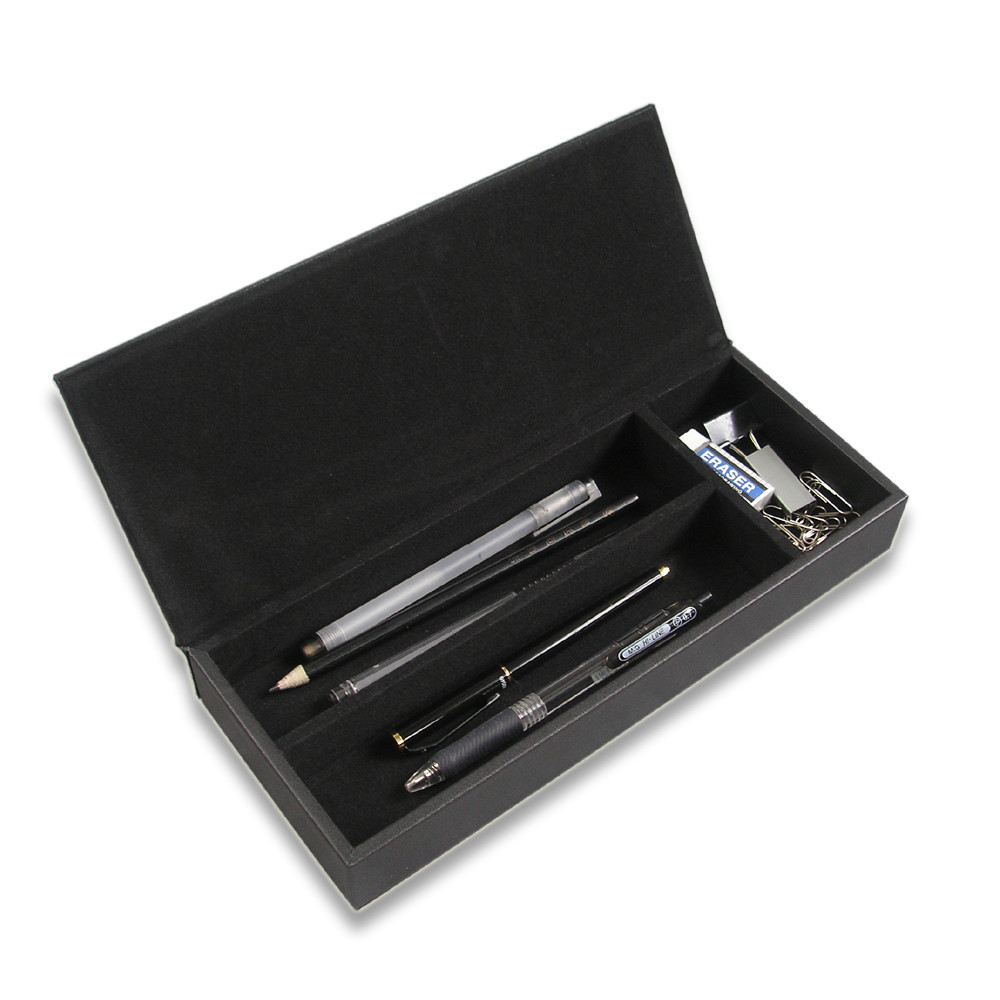 Fashion Pencil Box PU Leather Cover Office Supplies Stationery Organizer Pen Holder Desk Accessories
