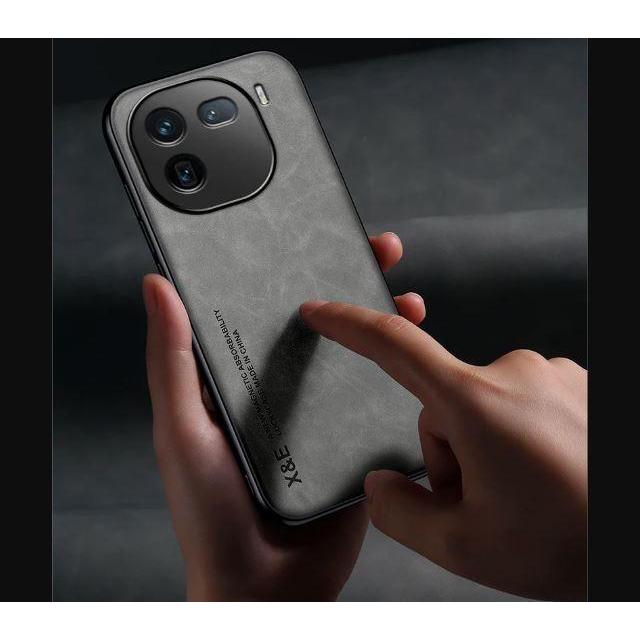 Cantikamobile_ Case Iqoo 12 5G Leather Magnetic Suede Casing Tekstur Kulit Domba Vivo