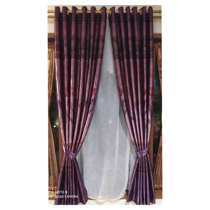 Tirai Gordyn Gorden Blackout Printing Motif Bunga Tulip