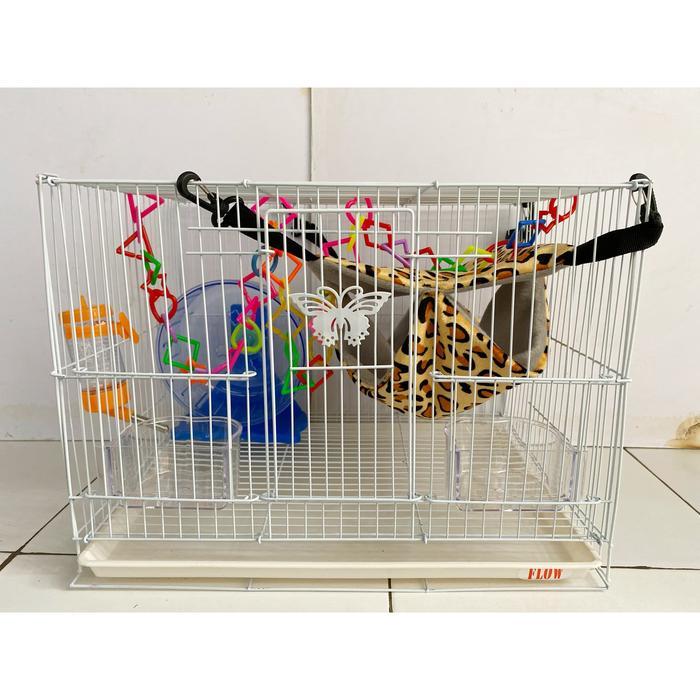 Kandang Fullset Sugar Glider size Medium Putih