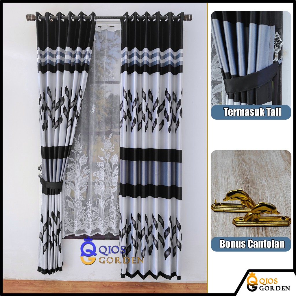 Gorden Jendela Ruang Tamu Model Terbaru Motif Printing Batik Bahan Blackout Model Smokering