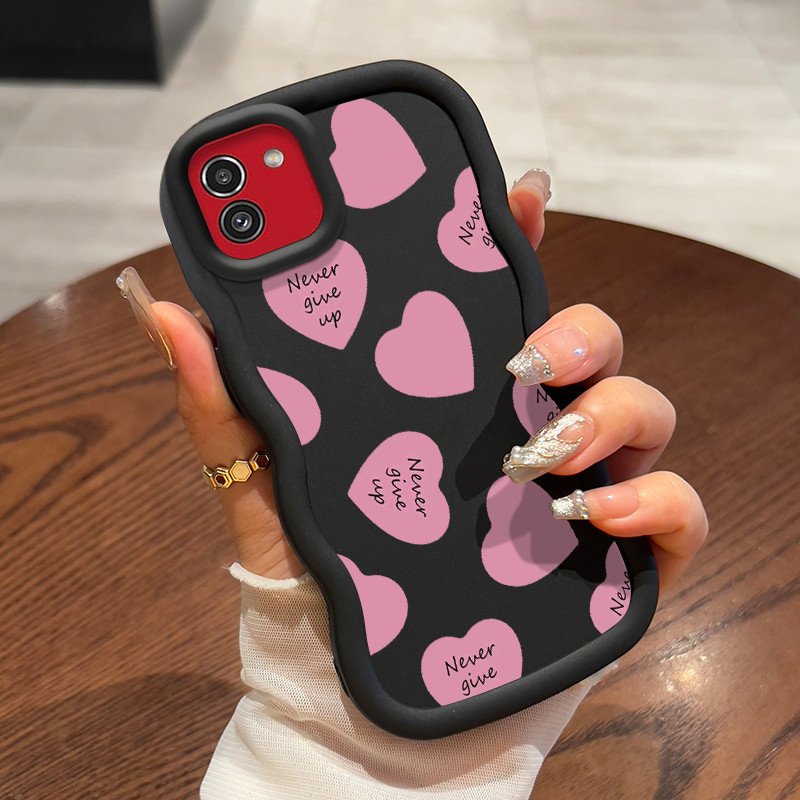 Casing Untuk Samsung A03 A03s A02s M02s F02s Case Pink heart Kasing Cesing lunak Kasing Macaron Kesi
