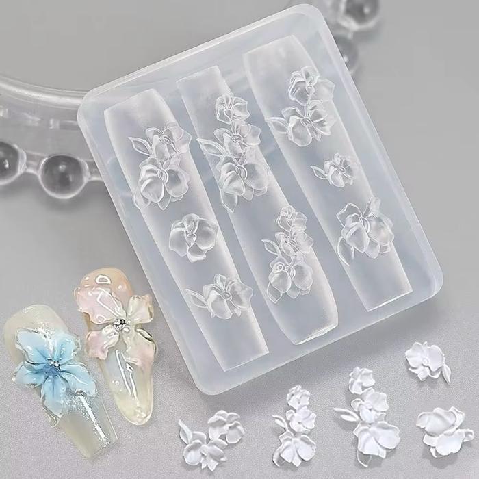 z69h- Nail Silicone Mold Flower 5D Cetakan Dekorasi Kuku Nail Art Kutek Gel Polish