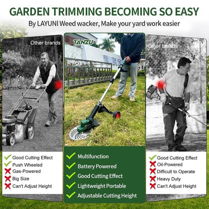 CodTanzu 21V Lawn Mower Brushless Mesin Potong Rumput Mesin Pemotong Rumput Listrik Pemangkas Rumput