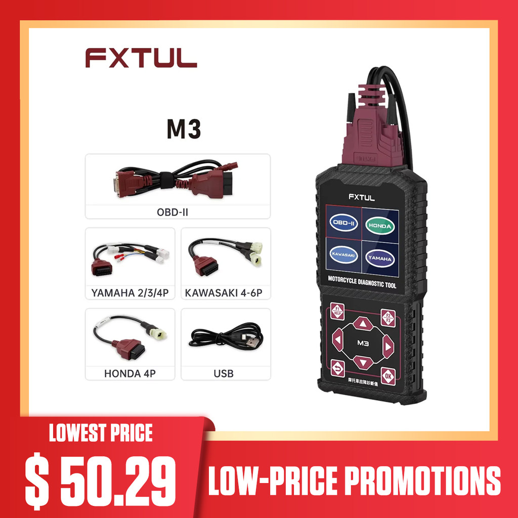 Fxtul M3 Motorcycle Diagnostic Obd2 Clear Fault Codes Motorcycle Diagnostic Tool For Kawasaki Yamaha