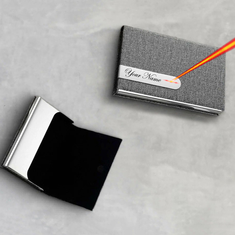 Laser Engarved Name Business Card Case Card Wallet Fashion Credit ID Card Holder Metal Wallet