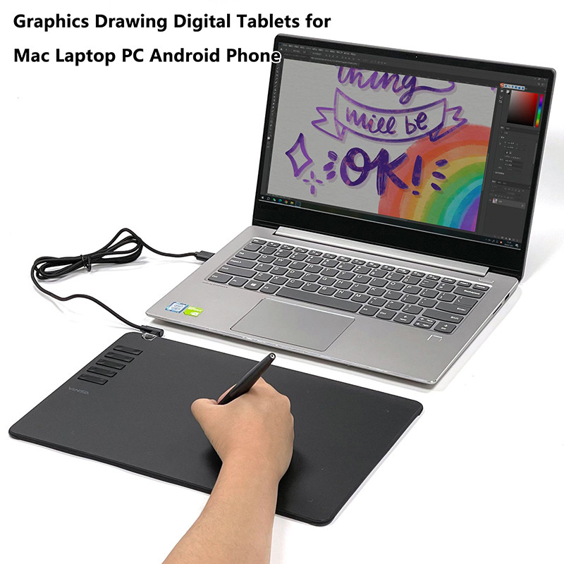 Graphics Drawing Tablet Digital Pen Pad Writing Drawing Board For Android Phone Windows Mac Laptop