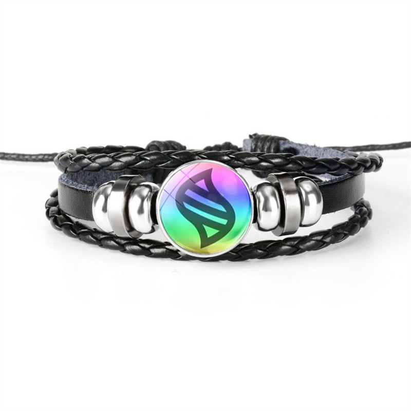 Japanese Anime Giant Stone Pocket Monster Bracelet Glass Circular Pocket Monster Jewelry Leather