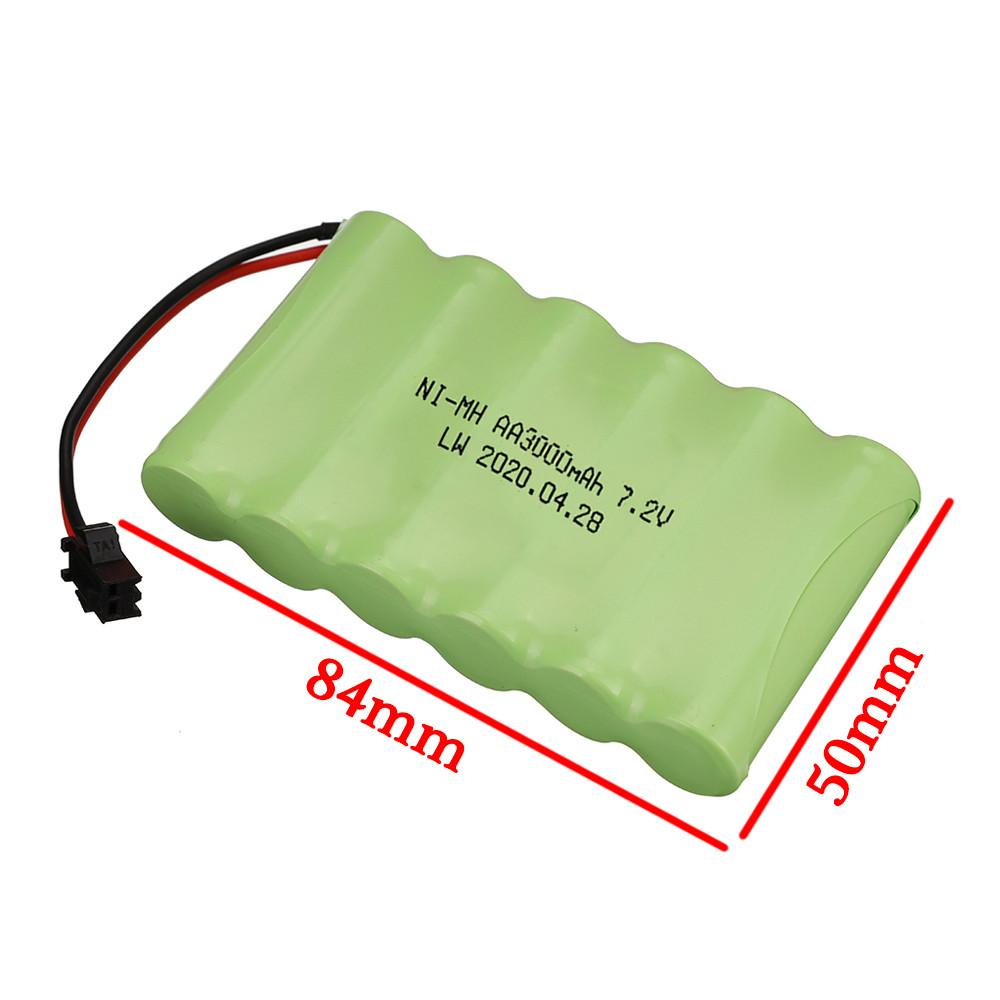 7.2V 3000mah Rechargeable Battery + 7.2v Charger For Rc toys Car Tank Robots Gun RC Boat AA Ni-MH 7.