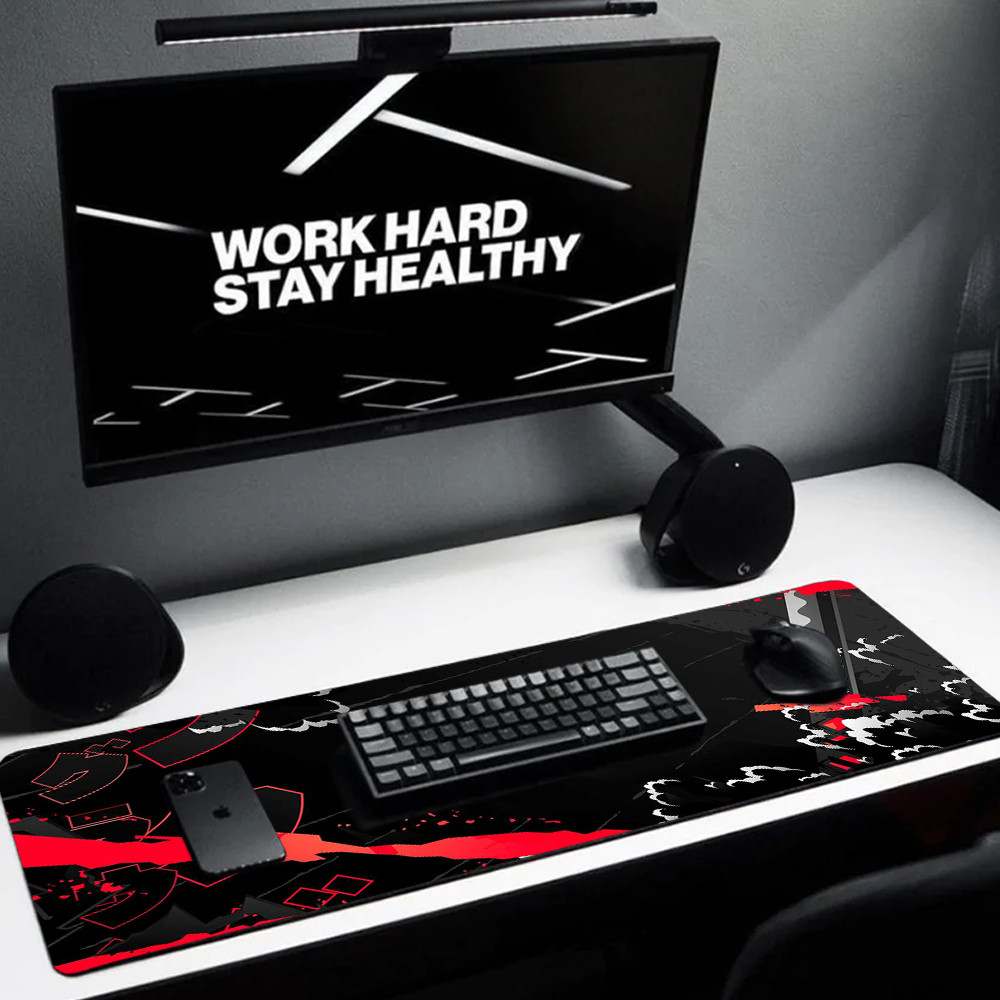 Black Mousepad Gamer Computer Mat Office Mouse Pad 100x50mm Keyboard Mats Anime Rugs 120x60 Playmat 