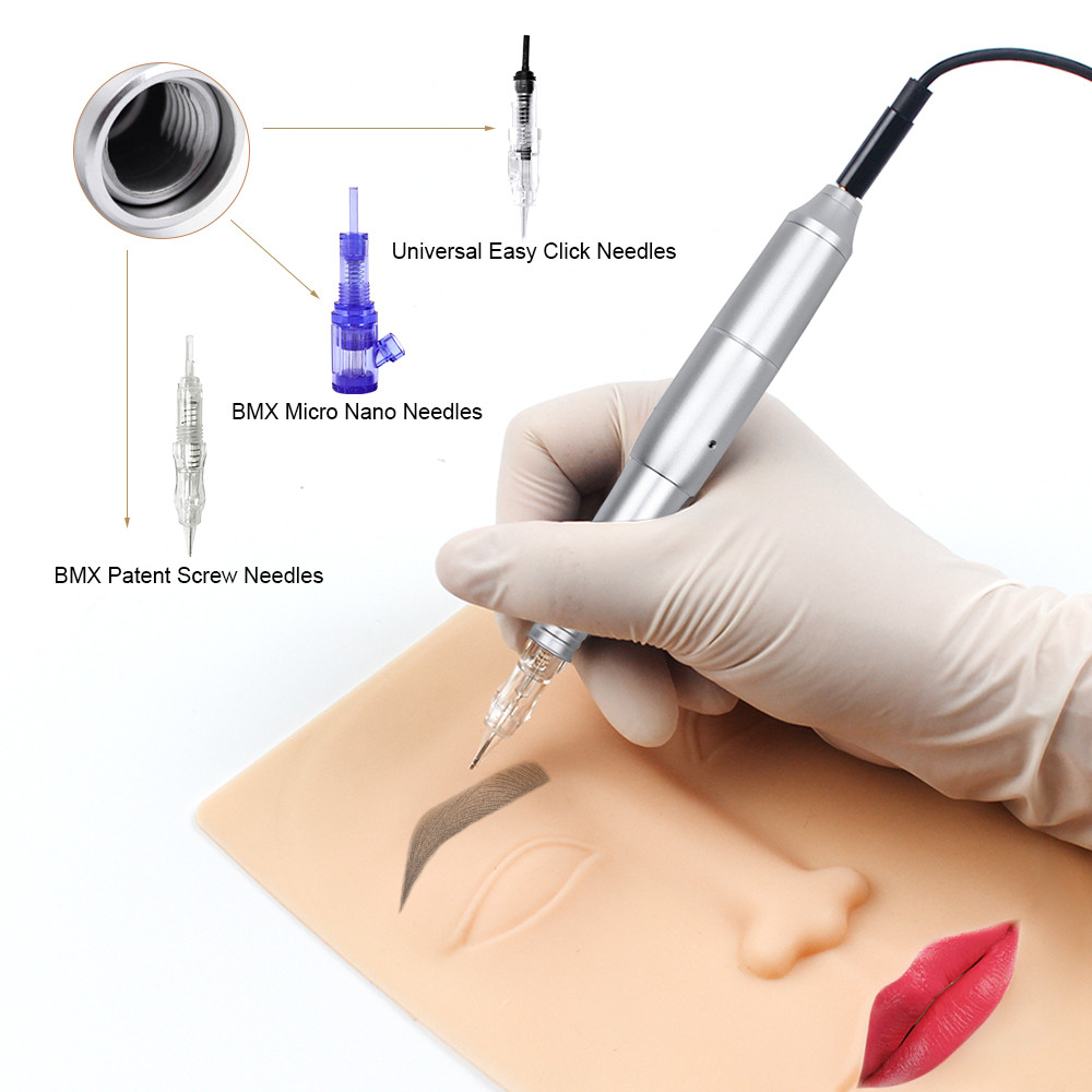 Permanent Makeup Machine Tattoo Pen with Needles Tattoo Pen Gun Eyebrow Lip 3D Microblade Tatto Gun 