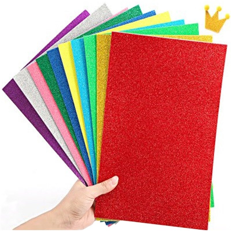 5 Sheet/bag Glitter Foam Paper Children's Handmade DIY Scrapbooking Craft Decorations Cardstock Hand