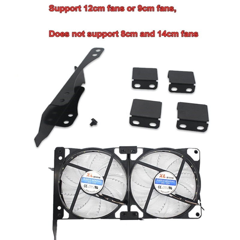 3 Fan Mount Rack PCI Slot Bracket for Video Card with support 90MM/120MM Fan Bracket Kit with Fan