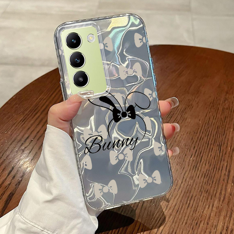 Casing Hp Untuk VIVO Y100 4G V30 Lite 4G V30 SE 5G V40 SE 5G Y200E 5G Case Kelinci dengan pita Tren 