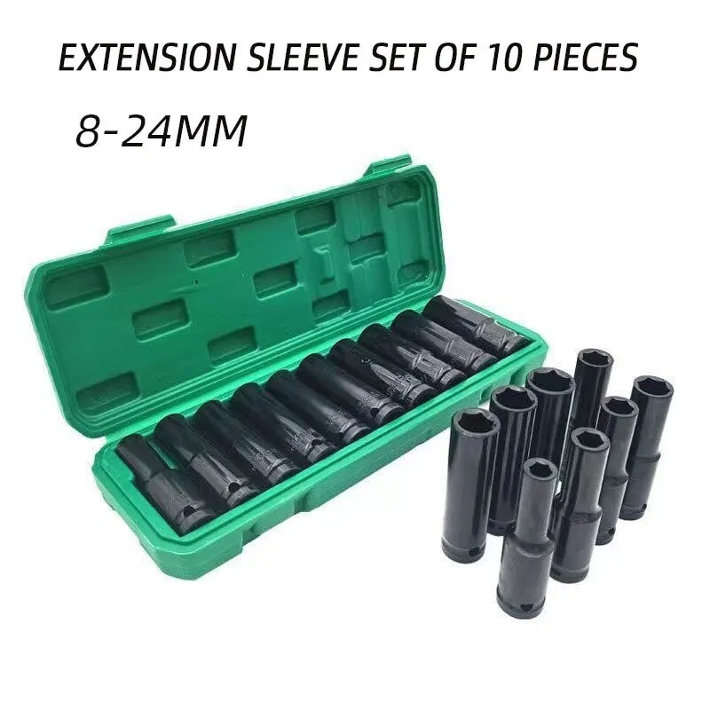 Socket wrench set, universal socket wrench set, deep-slot socket wrench set, pneumatic maintenance