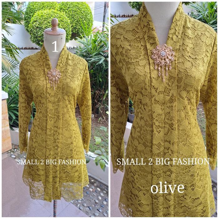 [Voucher] atasan kebaya brokat muslim tunik kurung/ atasan brukat abu marun gold
