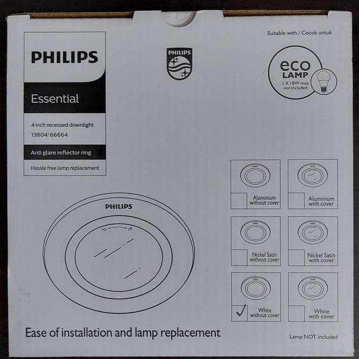 luxp- Rumah Lampu Philips Recessed Downlight 4 Inch 66664 White Putih